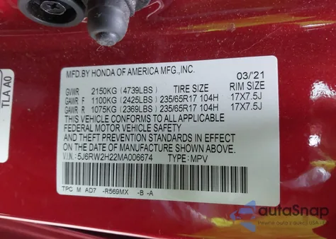 2021 Honda Cr-V Awd Lx from USA, damaged, VIN 5J6RW2H22MA006674